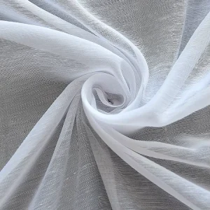 Plain Dyed 100% Polyester Inherent Fire Retardant Woven Voile Microfiber Breathable Lightweight Curtain Fabric