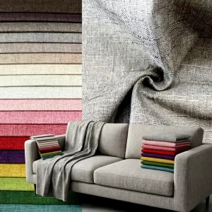 Plain Dyed Breathable Heavyweight Anti-static Polyester Woven Sofa Fabric Upholstery