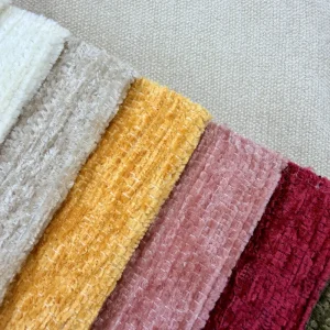 Plain Dyed Chenille Fabric Soft Velvet Texture for Cushion Pillow Cover Sofa Upholstery Home Textile Material