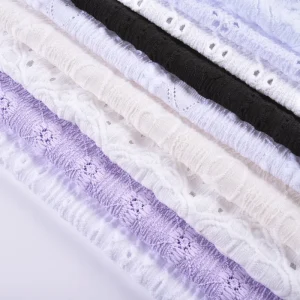 Plain Dyed Warp Knitting Jacquard Stretch 97% Polyester 3% Spandex Crape Fabrics for Girls