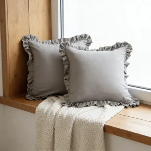 Plain Fashion Ruffle Trim Square Cushion Soft Comfortable Pillow for Home Office Hotel Hospital Wedding Decor Living Room Bed