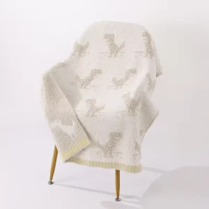 Plain Jacquard Blanket 370g 30*40inch Non Toxic Super Soft Touch Knitted Throw Blanket for Daily Rest Use