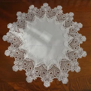 Plain Place Mats Table Embroidered Flower Cutwork Placemats