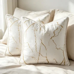 Plain Pleated Velvet Knitted Square Throw Pillow Cover 18×18 Hidden Zipper Decorative Soft Washable Cushion Case