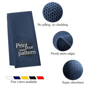 Plain Sublimation Kitchen Tea Towel Microfiber Waffle Weave Dish Cleaning Cloth Super Absorbent Kitchen Towels
