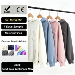 Plain Winter Hoodie Blank Hoodies 3D Embossed Custom Logo Digital Printing Unisex Hooded Sweatshirts