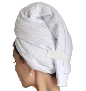 Plain Woven Microfiber Curly Hair Turban Towel Quick-Dry Highly Absorbent Hair Drying Towel Wrap with Embroidery