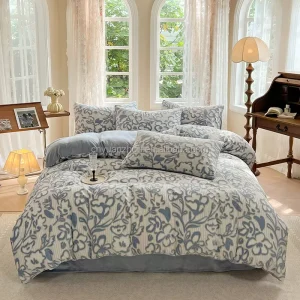 Plant Print Four Piece Bedding Set Bedding Hotel Supplies Customizable Hotel Bedding Set