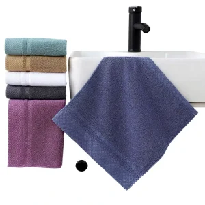 Platinum grade 34 count Extra thick Pure Cotton Plain Weave square Face Towel for Hotel Guesthouse Promotional Use Plain colored