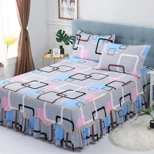 Pleated Bed Cover Skirt Luxury Microfiber Dust Drop Twin Queen King Bed Skirts Set