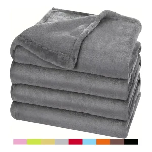 Plush Cozy Knitted Plain Eco Friendly 100% Polyester Super Soft Warm Fleece Throw Blanket for Couch Bed All Season
