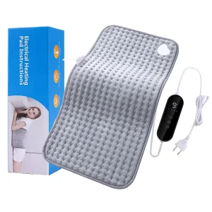 Plush Electric Heating Pad with 9 Heat Settings Temperature Control for Back Pain Relief Portable Home Therapy