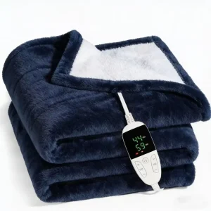 Plush Flannel Electric Heated Throw Blanket for Winter Washable Soft Heating Blanket
