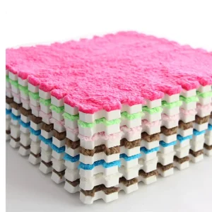Plush Foam Floor Mat Square Interlocking Carpet Tiles with Border Fluffy Play Mat Floor Tiles Soft Climbing Area Rugs for Home