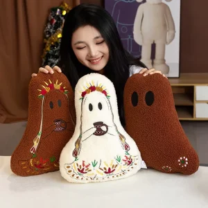 Plush Halloween Ghost Throw Pillow Cute Holiday-Themed Home Decor Event Display Gift Available