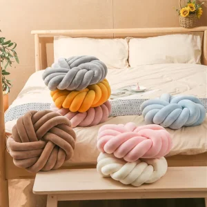 Plush Knotted Accent Pillows for Couch and Sofa Soft Throw Pillows for Bed and Chair Modern Decorative Room Decor