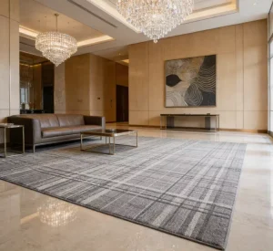 Plush Office and Hotel Carpet Easy to Install Commercial PP Fire Resistant Stain Resistant Carpet Tiles