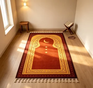 Plush Padded Polyester Muslim Prayer Mat Portable Foldable Islamic Prayer Carpet for Daily Worship