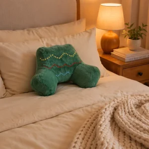 Plush Reading Pillow with Arms Soft Bed Rest Backrest Cushion Husband Pillow Back Support for Bedroom Sofa Dorm 48x30x40cm