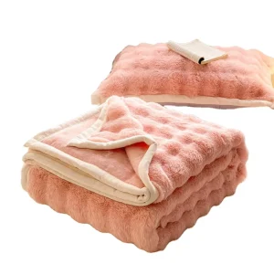 Plush Thickened Milk Fleece 100% Polyester Anti-Pilling Eco-Friendly Skin-Friendly Portable Blanket Customizable Sofa Bed Office