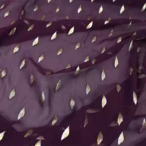 Polka Dot Design Silk Crepe Metallic Lurex Fabric for Women Dress