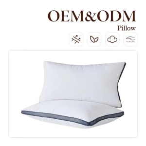 Poly Fiber Filled Pillows for Sleeping (2 Pack) Luxury Hotel Style Queen Size Set Rectangular Shape Bed Pillows