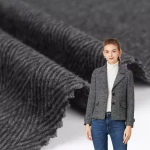 Poly Wool Blend Fabrics Herringbone Wool Fabric for Men Women Winter Coat Suit Uniform
