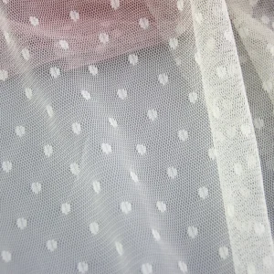 Polyester 30 GSM Large Dot Dobby Mesh Fabric Non Stretch for Mosquito Net Decoration