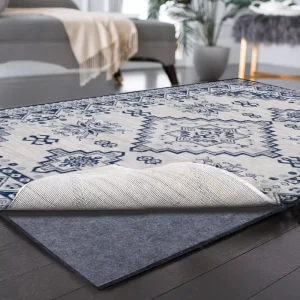 Polyester Anti Slip Rug Pad 1 4 Inch Thick Cushioned Slip Resistant Protective Padding for Area Rugs