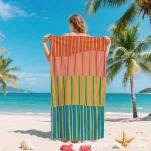 Polyester Beach Towel Set Large Thick Bath Towel Bathroom Face Shower Towels for Adults