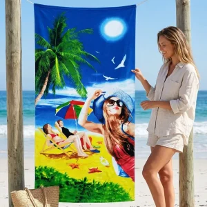 Polyester Beach Towel Soft Comfortable Sandfree Quick Dry Customizable Beach Towel Travel Available