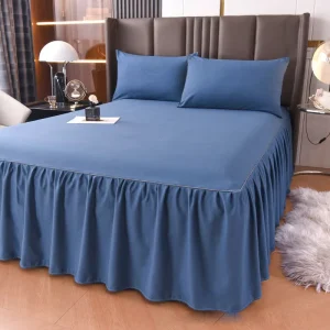 Polyester Bed Skirt Frame Wrap Around Cover Dust Ruffled Solid Bed Skirts Easy On Easy Off Elastic Bed Skirt