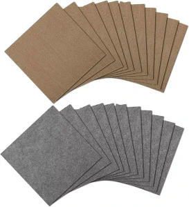 Polyester Carpet Tiles Peel Stick Self Adhesive Acrylic Backing Low Pile Rectangle Floor Tile Anti-Slip Soft Padded Waterproof