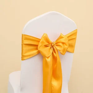 Polyester Chair Sash Bow Tie Ribbon Trim Flower Bow Chair Covers for Wedding Home Decorations