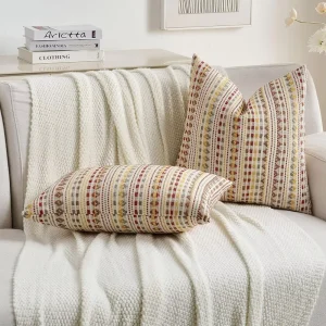 Polyester Chenille Modern Throw Pillow Covers Fade Resistant Hypoallergenic for Living Room Bedroom Sofa