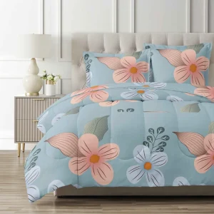Polyester Colored Bed Sheets Single Size Printing Quilt Cover Blue Home Textile Comforter Set