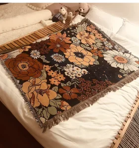 Polyester Cotton Blend Custom Jacquard Tapestry Blanket Wearable Woven Throw Blanket for Decoration