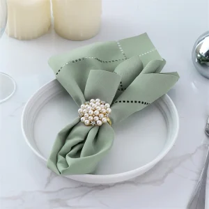 Polyester Cotton Cloth Napkins Soft Solid Color Folded Dinner Napkin for Wedding Table Decoration Restaurant Hotel Party Setup