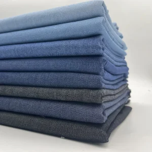 Polyester Cotton Eco Friendly Twill Woven Dyed Lightweight Denim Fabric for Jeans Tricot Knit 4.5oz