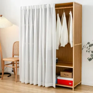 Polyester Cotton Mix Lace Cabinet Curtain Rod Pocket White Sheer Curtain for Bedroom