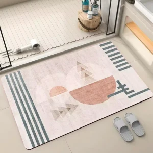 Polyester Easy Clean Dirt Resistant Water Oil Absorbent Non Slip Cushioned Soft Machine Made Home Area Bath Mat