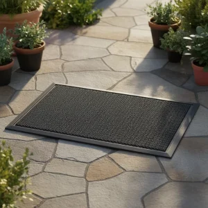 Polyester Eco Friendly Anti Slip Door Mat with Elastic Mesh Washable Modern Style for Entry Door Use