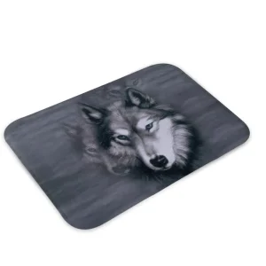 Polyester Flannel Door Mat Memory Foam Non slip PET Friendly Washable Thin Thermal Animal Print Custom Design
