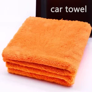 Polyester High Density Microfiber Car Detailing Towel Double Layer Non Shedding Quick Dry Knitted Window Glass Cleaning Cloth
