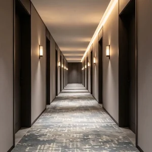 Polyester Hotel Passage Carpet Fire Resistant Custom Drawing Free Swatch Commercial Hotel FF&E Project