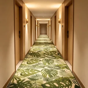 Polyester Hotel Walkway Carpet Fire Safe Wear Resistant Custom Pattern Free Sample Monthly Global Bulk