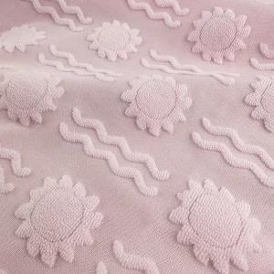 Polyester Jacquard Terry Cloth Fabric Custom Colors Soft Durable Towel Material