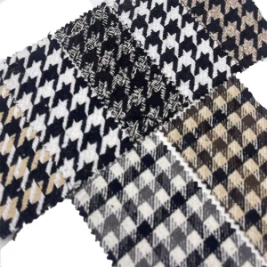 Polyester Jacquard Woven Plaid Striped Houndstooth Check Plaid Telas De Tweed Fabrics for Clothing 3529 3548