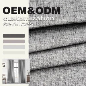 Polyester Linen Microfiber Coated Curtain Fabric Blackout Thermal Insulation Flame Retardant OEKO TEX Certified