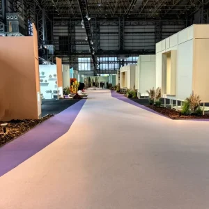 Polyester Low Pile Needle Punched Non woven Carpet Rolls for Commercial Exhibition Hotel Hall Wall Use Modern Style Light Beige